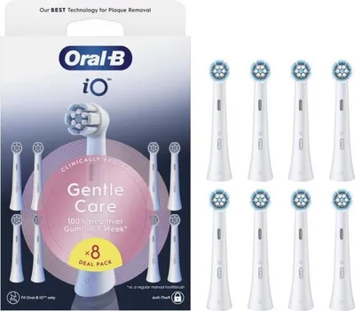 Produktbild von 8 iO-Ersatzbürstenköpfe für sanfte Pflege – Weiß