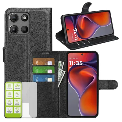 Produktbild von Handy Hülle Schutzglas Set für Motorola Moto G17 / G15 / Power Klapphülle 9H
