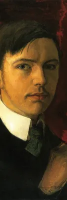 Produktbild von August Macke Kunstdruck Bild - Selbstporträt, 1906, Detail (158 x 53 cm)