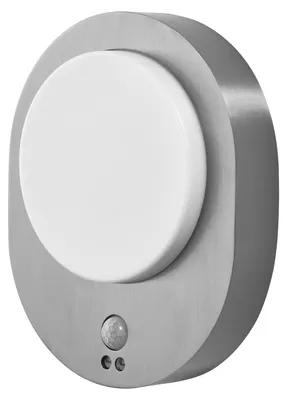 Obrázek produktu pro OSRAM ENDURA STYLE DISC Venkovní nástěnné svítidlo se senzorem, kulaté LED nástěnné svítidlo z nerezové oceli s pohybovým senzorem, teplá bílá, 3000 K, IP44, 8 W