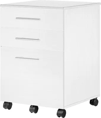 Immagine prodotto di Contenitore su ruote - Archivio mobile - Organizzazione ufficio - Con 3 cassetti - 40x40x57,5 cm - Bianco