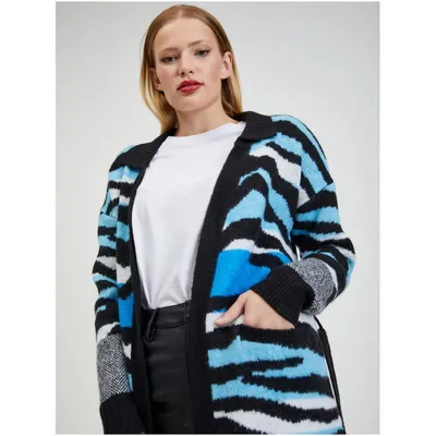 Produktbild von Orsay Blau-schwarze Damen-Strickjacke mit Muster 505498-660000__L