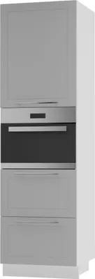 Produktbild von Backofenschrank KVANTUM Teilauszug 60cm Korpus- & Frontfarbe wählbar (Q-D14/RU/2M/356),dust grey matt,weiß
