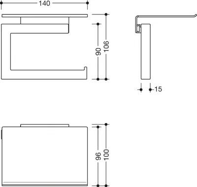 Productafbeelding van HEWI System 900 Q toiletpapierhouder met opbergvak