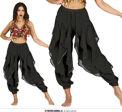Produktbild von Wüstenprinz Sheik Karnevalshose Bauchtanz Accessoire Orient Traumhafter Stil Fasching Tänzer Vintage Look, Größe: 42 - 44 (L) Farbe: Schwarz