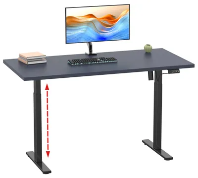 Zdjęcie produktu dla Regulowana wysokość biurka | Bezstopniowa regulacja wysokości elektrycznej 71-120 cm | Komputerowy Wymiary 110x50 | Stół biurowy Lona