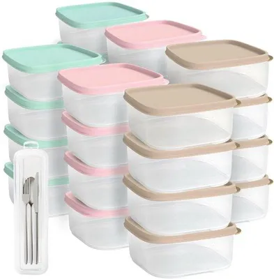 Produktbild von 24 BPA-freie Kühlbehälter 350ml mit Deckel
