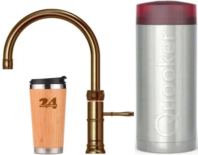 Obrázek produktu pro "QUOOKER CLASSIC FUSION Round COMBI+ B mosazná patina a 100°C baterie (22+CFRPTN)" (2dílná) dřezová baterie s funkcí 100°C vroucí vody