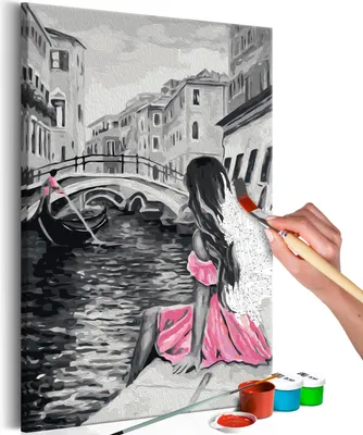 Immagine prodotto di Tessuto non tessuto Painting by Numbers - Venice (A Girl In A Pink Dress) 40x60 cm Città n-A-0221-e-a