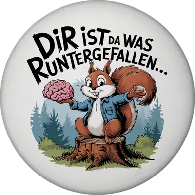Produktbild von Dir ist was runtergefallen Magnet - Eichhörnchen hält Gehirn
