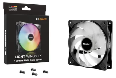 Produktbild von be quiet! LIGHT WINGS LX 120mm PWM high-speed, Ventilator, 12 cm, 2100 RPM, 105,1 m³/h, Schwarz