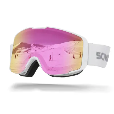 Produktbild von Schnorr Kidsi Plus Pink Full REVO verspiegelt (S2) - Kinder Skibrille, Anti-Fog, OTG