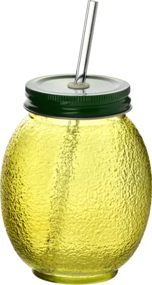 Productafbeelding van Drinkbeker van glas, MODERN KITCHEN, citroenmotief, 6,5x10x13 cm, geel, 1 stuk.