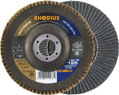 Obrázek produktu pro Rhodius 211332 Flap disc Diameter 125 mm Bore diameter 22.23 mm Stainless steel, Steel 1 pc(s)