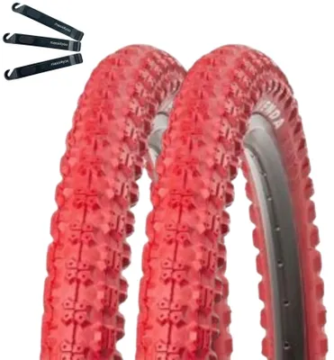 Obrázek produktu pro 2x pláště Kenda K-51 pro kolo BMX, rozměr 20 x 2,25 (58-406), barva: červená, včetně páčidel na sundávání plášťů