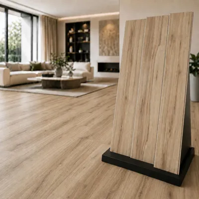 Produktbild von Klickvinyl, Vinylboden Eiche, Wasserfest, Bodenbeläge, 4mm SPC + 1mm Unterlage, 1 Stück Muster, KI-generiertes Bild