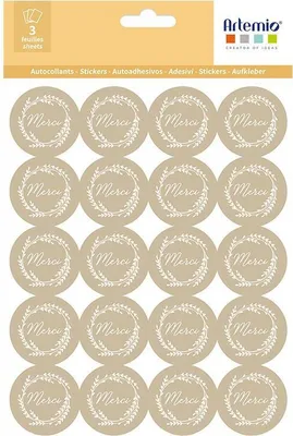 Produktbild von 60 Merci kraft aufkleber Ø 3,5 cm