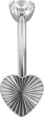 Produktbild von Bauchnabelpiercing Titan Bananabell mit Innengewinde HERZ