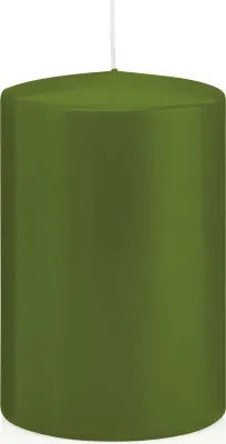 Produktbild von 6 Stumpen Kerzen Olive 20 x 9,8 cm (H x D) deutsche Marken Kerzen aus 100% Paraffin Wachs in er RAL Kerzen Qualität