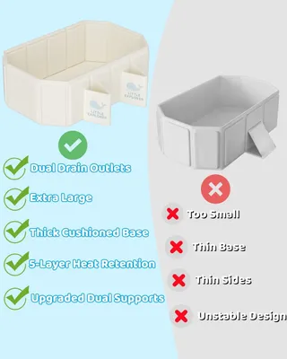 Immagine prodotto di Vaschetta da bagno pieghevole per bambini, da 0 a 6 anni, con 4 gambe, doppio scarico, color avorio, adatta per vasca e doccia
