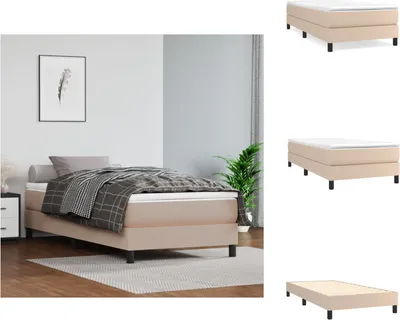 Image de vidaXL Lit Boxspring Cappuccino-Brun 90x190 cm Similicuir - Lits et Sommiers
