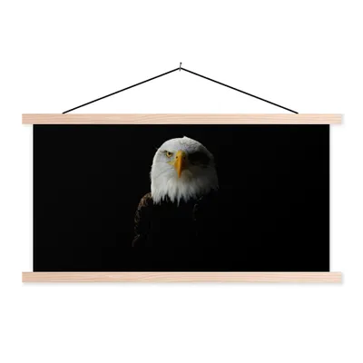 Produktbild von MuchoWow® Textilposter Adler - Vogel - Schwarz 60x30 cm mit holzfarbenen Rahmen - Dekoration