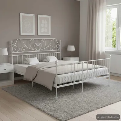 Zdjęcie produktu dla Maison Exclusive – rama łóżka z białego metalu 180 x 200 cm