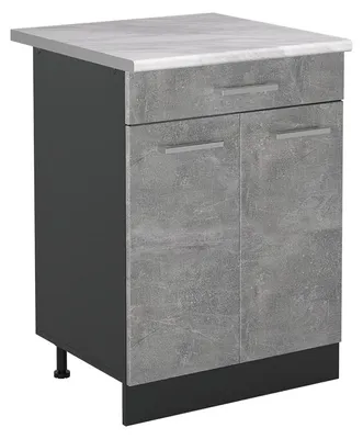 Immagine prodotto di Mobiletto base cucina Vicco R-Line Calcestruzzo/Antracite 60 cm con cassetto piano di lavoro Marmo, Model 61088