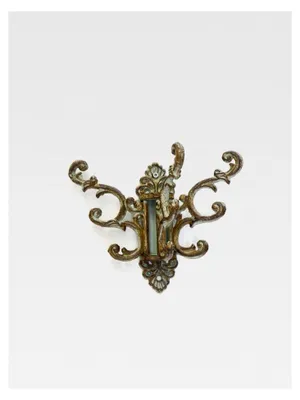 Produktbild von Wandgarderobe mit 3-armigen Garderobenhaken brüniert H 18 cm