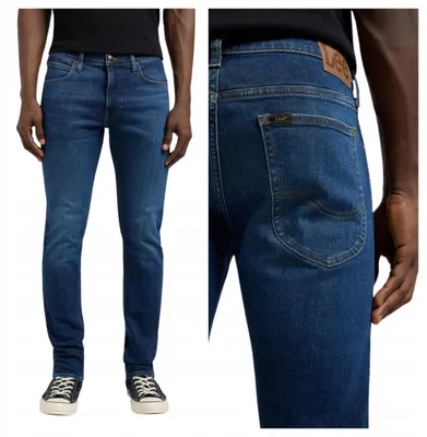 Zdjęcie produktu dla Lee | Spodnie jeansowe męskie, model Luke, slim fit, dopasowane, kolor niebieski, rozmiar W34, długość L30