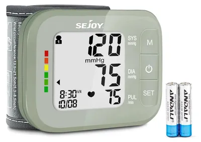 Obrázek produktu pro Tlakoměr na zápěstí – elektronický DBP-2261 – digitální, lékařská přesnost, funkce paměti, inteligentní manžeta, nízká hmotnost – zelený