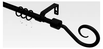 Produktbild von ausziehbare Gardinenstange Schwarz 13/16 mm Ø, 70-120 cm