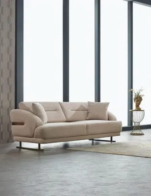 Obrázek produktu pro Dreisitzer Sofa 3 Sitzer Stoffsofa Polstersofa Couch Beige Modern
