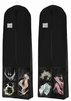 Kleidersack 180x60 cm, faltbar, mit 4 Taschen, schwarz
