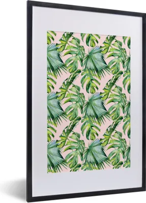 Produktbild von MuchoWow® MuchoWow® Gerahmtes Poster Blumen - Tropisch - Blätter 40x60 cm - Poster mit zchwarzem Bilderrahmen - Poster in Rahmen