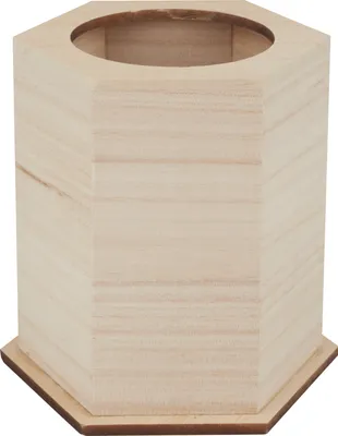 Produktbild von VBS Holz-Stiftebox, sechseckig