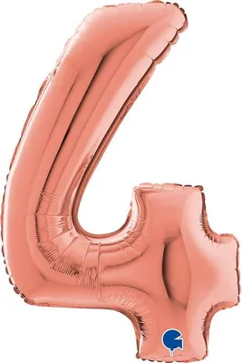 Produktbild von Folienballon Nummer 4 Roségold - 66 cm Grabo