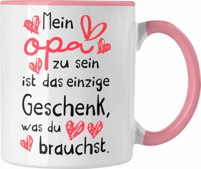 Produktbild von Trendation - Opa Geschenke Geschenk Tasse mit Spruch für Opa Geschenkidee Nichte Enkel Vatertag Kaffeetasse Großvater (Rosa)