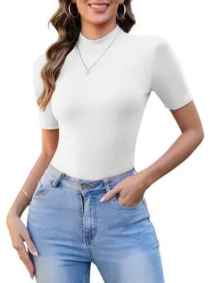 Produktbild von Solidchoice – Damen-T-Shirt mit Stehkragen und kurzen Ärmeln