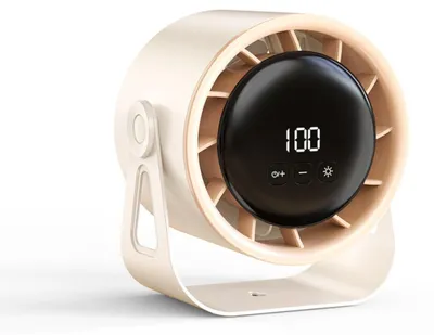 Immagine prodotto di INF Ventilatore da Tavolo X8 con Batteria 2000mAh, Display Digitale 100 Velocità, Doppio Flusso a Spirale e Montaggio a Parete Bianco