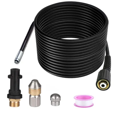 Rohrreinigungsset 15 m, 180 Bar, rotierende Düse, für Kärcher K2-K7