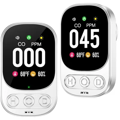 Produktbild von CO-Melder und Erdgas-Detektor, 2,1-Zoll-Display, Messbereich 0–999 ppm, ±2 ppm Genauigkeit, erkennt CO-Lecks frühzeitig, ideal für Zuhause, Wohnmobil