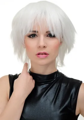 Produktbild von WIG ME UP Perücke Cosplay Weiß Voluminös Kurz YZF-7067-1001