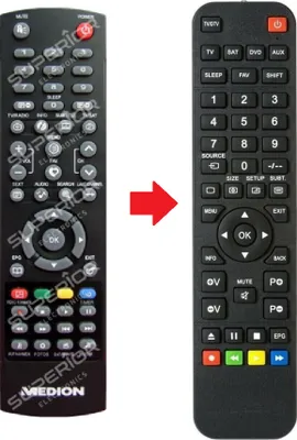 Produktbild von Ersatz Fernbedienung passend für Medion MD-28005 / MD28005 Receiver