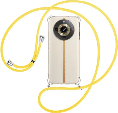 Produktbild von Handykette Backcover-Schutzhülle mit Band (Metall silberfarben) für Realme 11 Pro (6.7'') - gelb
