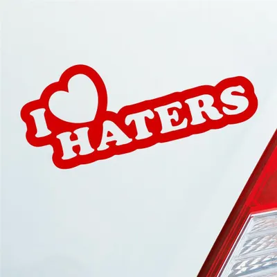 Produktbild von Auto Aufkleber I Love Haters Lustig Spruch 15x6 cm Rot Sticker Heckscheibenaufkleber