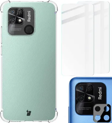 Produktbild von Bizon Case Clear Pack Hülle + 2x Displayschutzglas + Objektivglas Xiaomi Poco C40/Redmi 10C klar