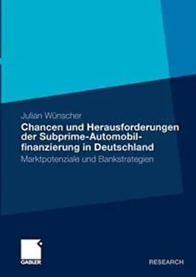 Obrázek produktu pro Chancen und Herausforderungen der Subprime-Automobilfinanzierung in Deutschland