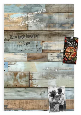Produktbild von Magnettafel 60x90cm Pinnwand Whiteboard beschreibbar - Alte Holzplanken