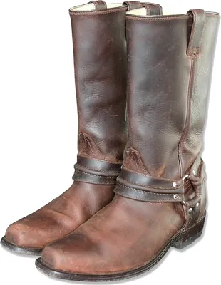 Produktbild von Herren Damen Western Cowboy Biker Leder Stiefel Boots »WB-01« Braun